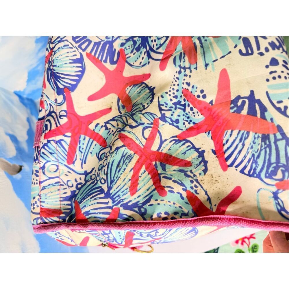 Lilly Pulitzer She She Shells Insulated Cooler Tote Beach Bag Pink Blue 15.5x10x - Picture 10 of 15